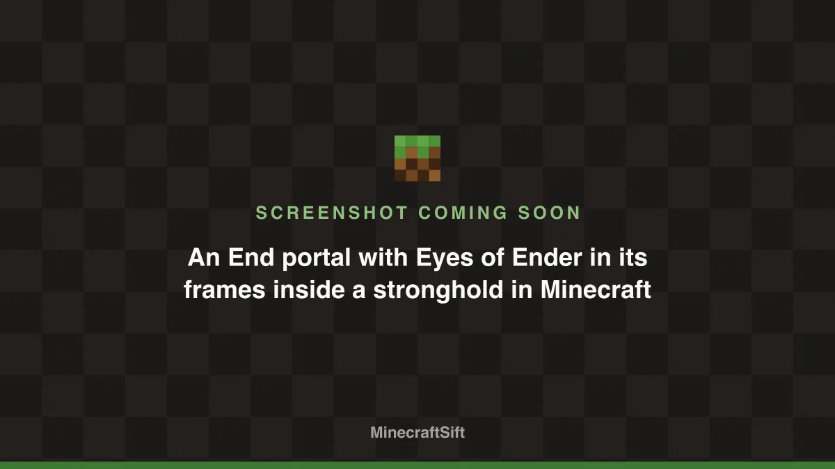 An End portal with Eyes of Ender in its frames inside a stronghold in Minecraft
