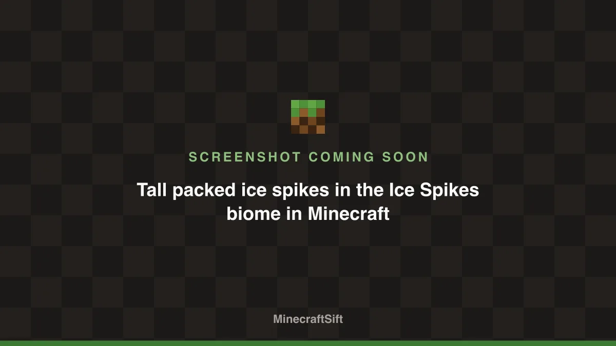 Tall packed ice spikes in the Ice Spikes biome in Minecraft